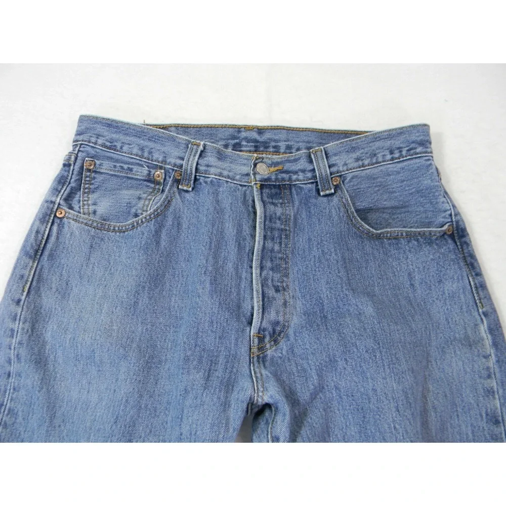 Levi's 501 jeans Men's 34 x 32 regular fit straight Button Fly blue denim pants